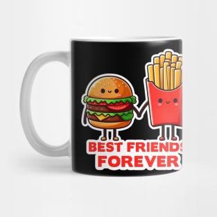 Hamburger and French Fries Best Friends Forever Mug